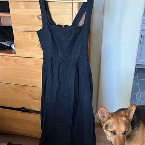 Quince 100% European Linen fit and flare midi dress